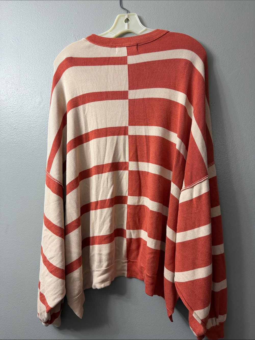 Burn Boot Camp oversized striped crewneck sweater contrasting colorblock xl - Picture 5 of 8